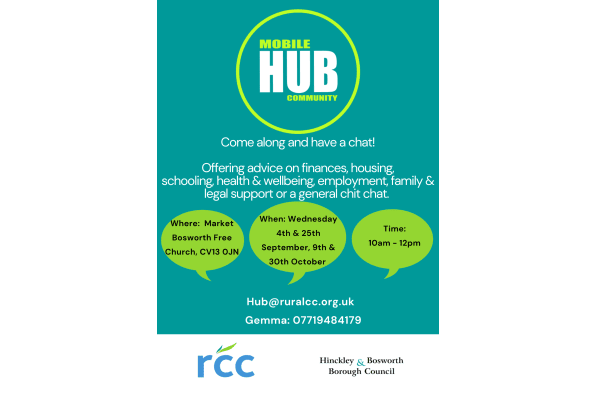 Poster promoting the Mobile Community Hub